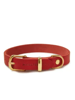 [CHILI RED] BUTTER LEATHER DOG COLLAR