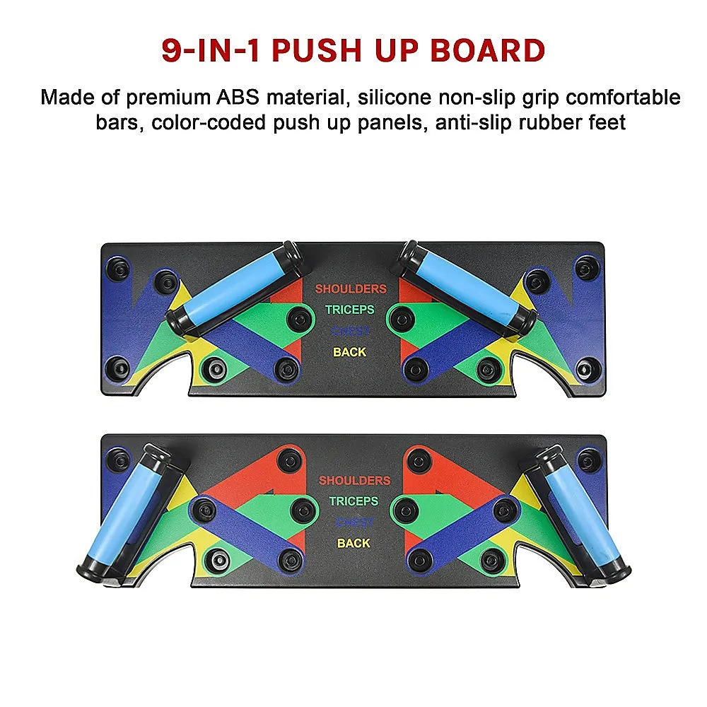 Exercise Push Up Board 9 in 1 Yoga Bands Fitness Workout Train Gym Exercise Pushup Stand