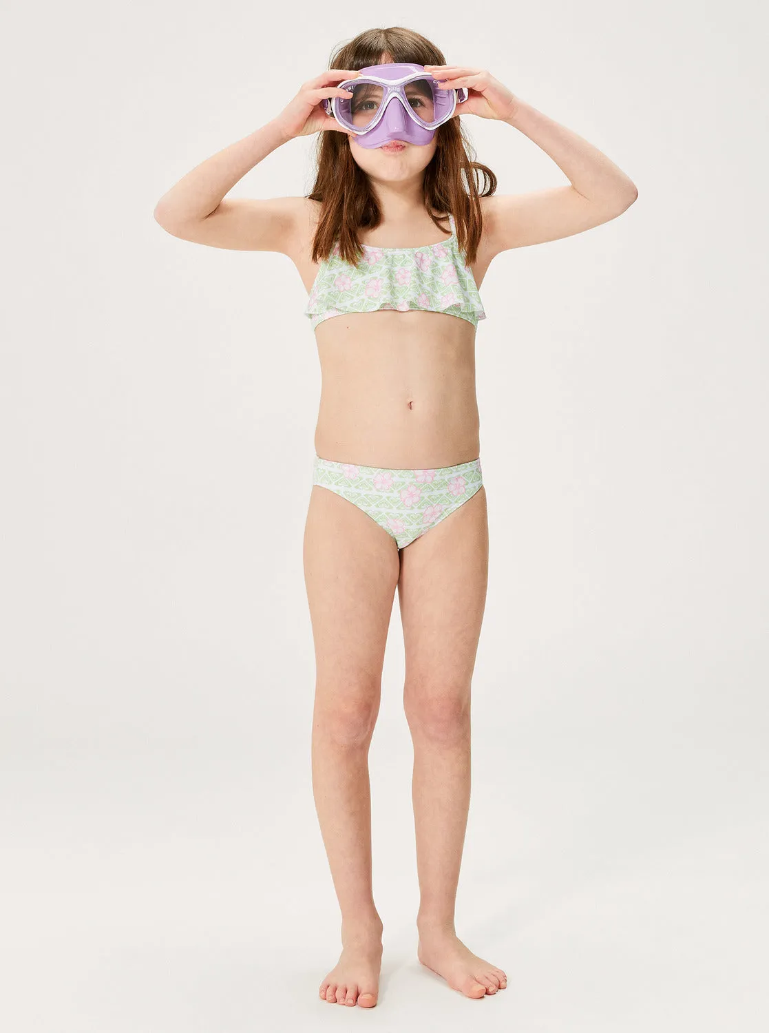 Girls 2-7 Hibiline Flutter Bikini Set - White Hibline