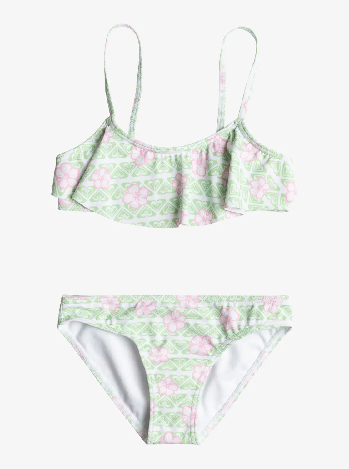 Girls 2-7 Hibiline Flutter Bikini Set - White Hibline