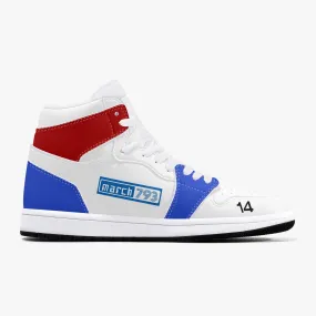 Steve Willing F2 MARCH High-Top Leather Sneakers - blue band